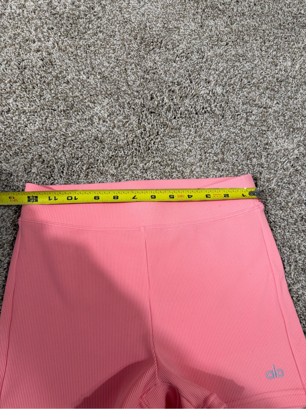 ALO Yoga Ribbed High-Rise Pink Shorts - Picture 5 of 6